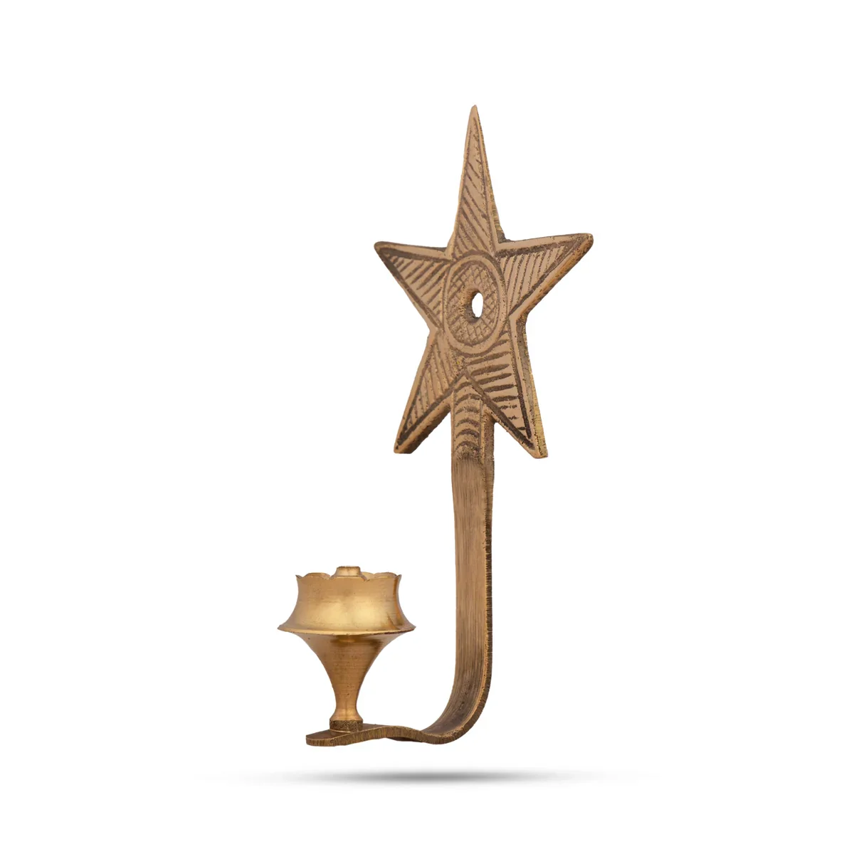 Brass Agarbathi Stand - 3 x 1.5 Inches | Agarbatti Stand/ Star Design Incense Holder for Pooja/ 25 Gms Approx - Image 3