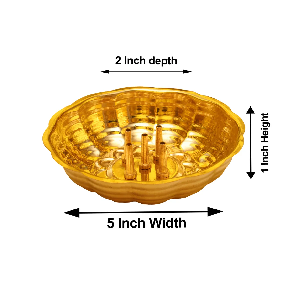 Brass Agarbatti Stand - 1 x 5 Inches | Plate Pipe Bathi Incense Holder for Pooja/ 70 Gms Approx - Image 3