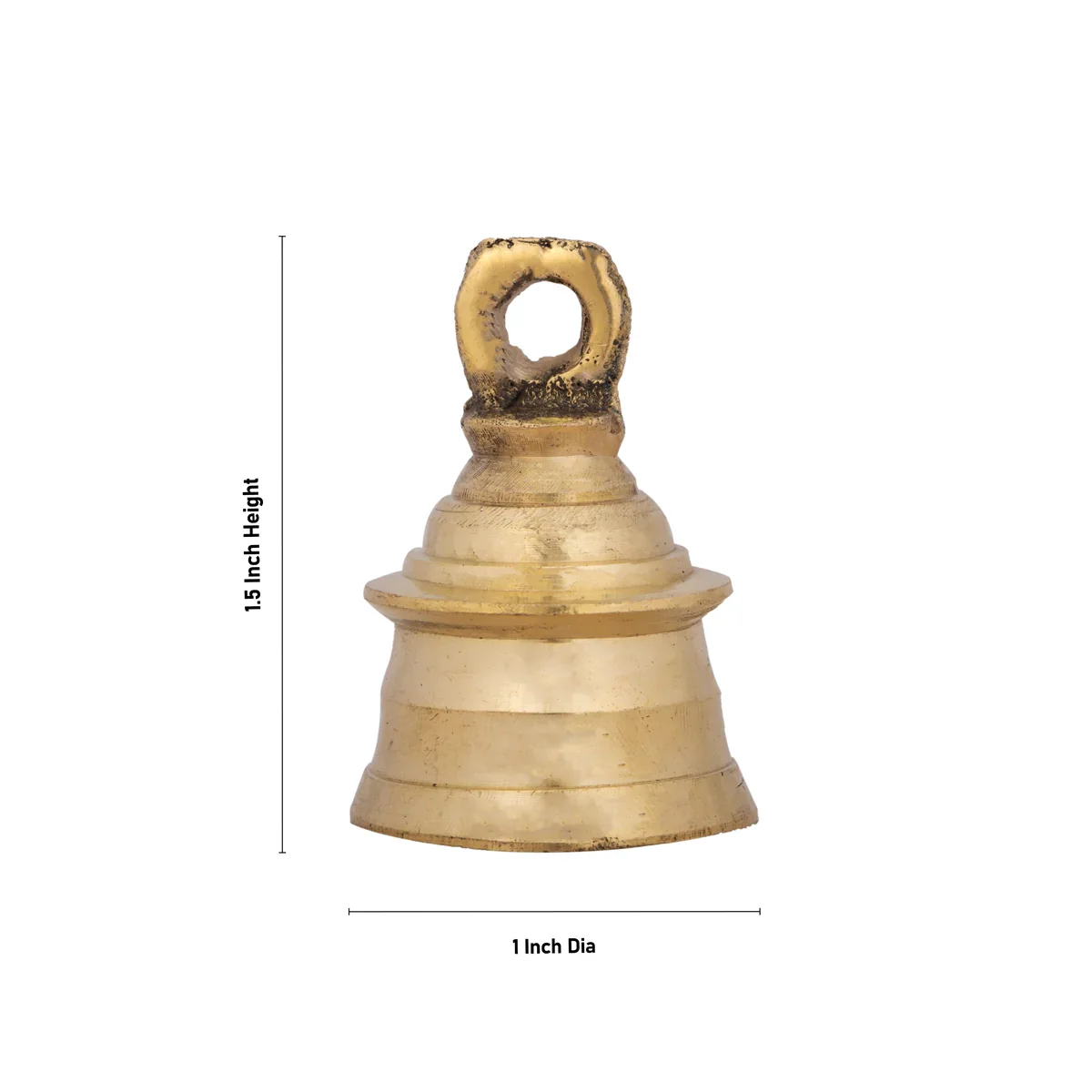 Brass Bell - 1.5 x 1 Inches | Kavadi Bell/ Hanging Bell for Pooja Mandir/ 30 Gms Approx - Image 4