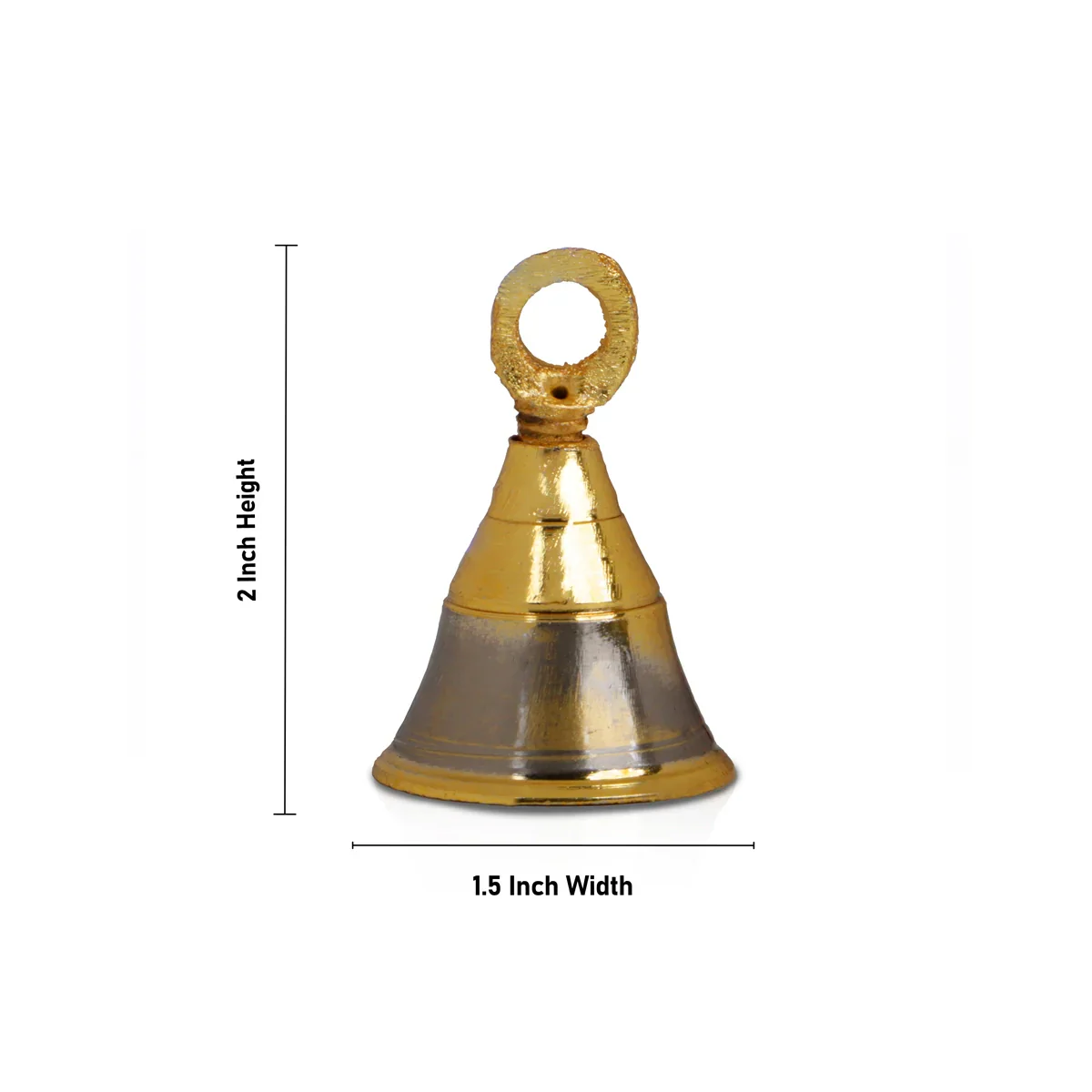 Brass Bell - 2 x 1.5 Inches | Kavadi Bell/ Hanging Bell for Pooja Mandir/ 38 Gms Approx - Image 3