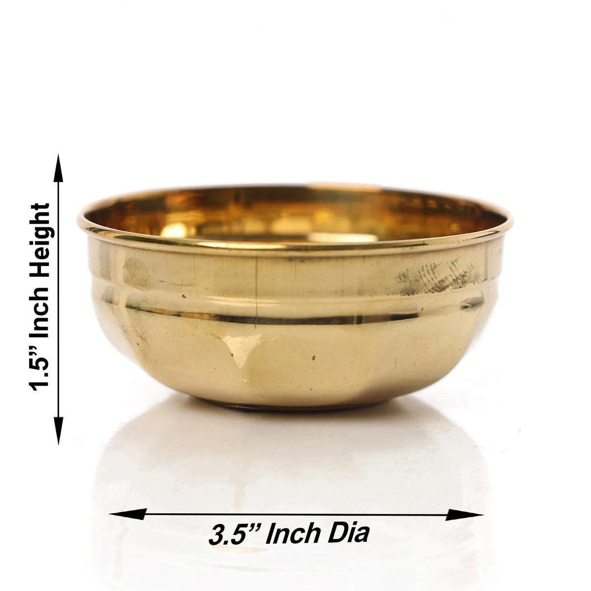 Brass Bowl - 1.5 x 3.5 Inches | Small Bowl/ Brass Cup/ Small Cup/ Pooja Bowl for Home - Image 2