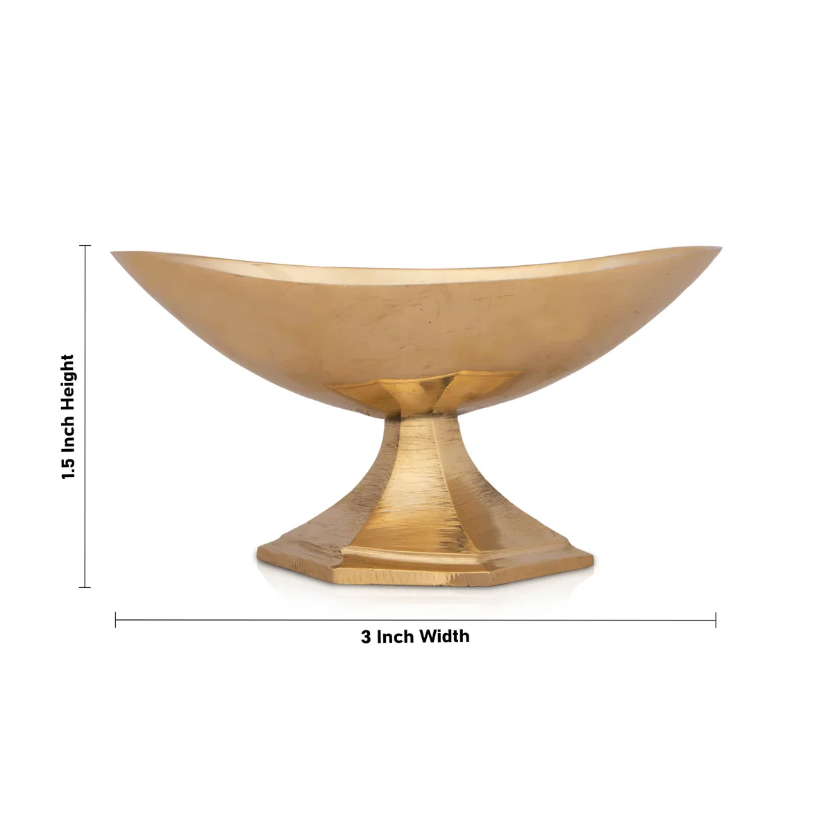 Brass Bowl - 1.5 x 3 Inches | Brass Cup/ Boat Shape Pooja Bowl for Home/ 70 Gms Approx - Image 5
