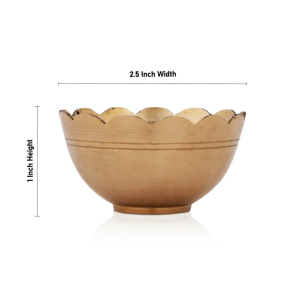 Brass Bowl - 1 x 2.5 Inches | Brass Cup/ Small Bowl/ Pooja Cup For Offering And Ritual - Image 3