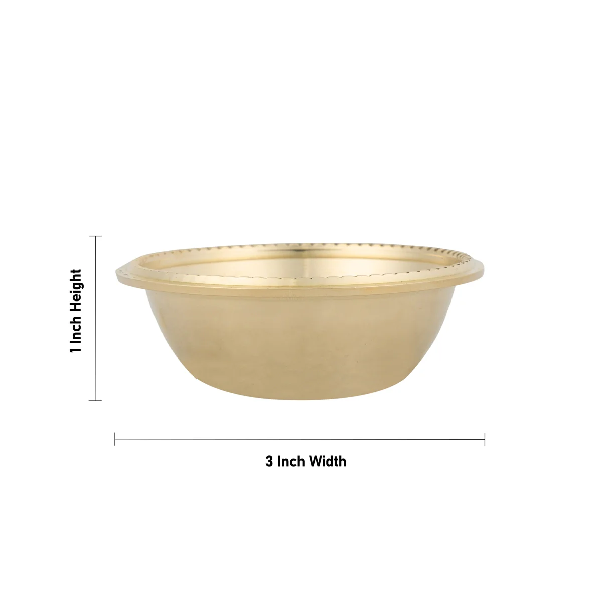 Brass Bowl - 1 x 3 Inches | Brass Cup/ Pooja Bowl for Home - Image 2