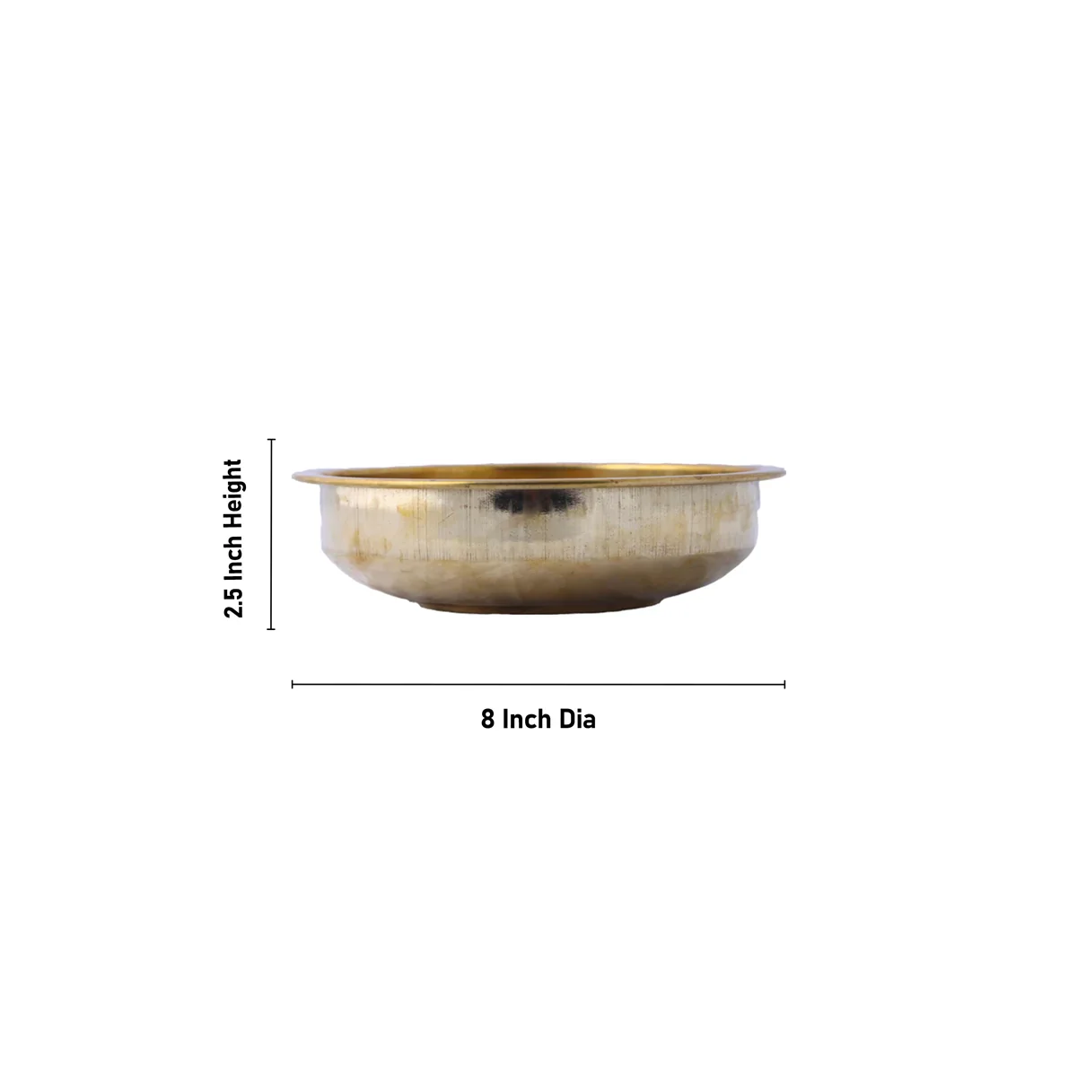 Brass Bowl - 2.25 x 8 Inches | Tharpana Chatti/ Tarpana Chatti for Rituals/ 300 Gms Approx - Image 3
