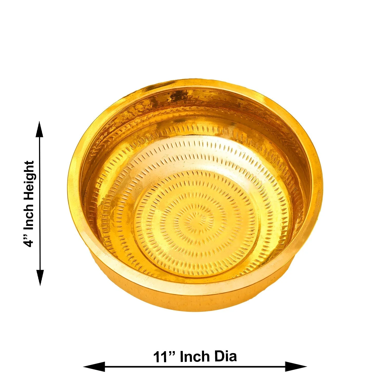 Brass Bowl - 4 x 11 Inches | Tharpana Chatti/ Tarpana Patra for Rituals - Image 2