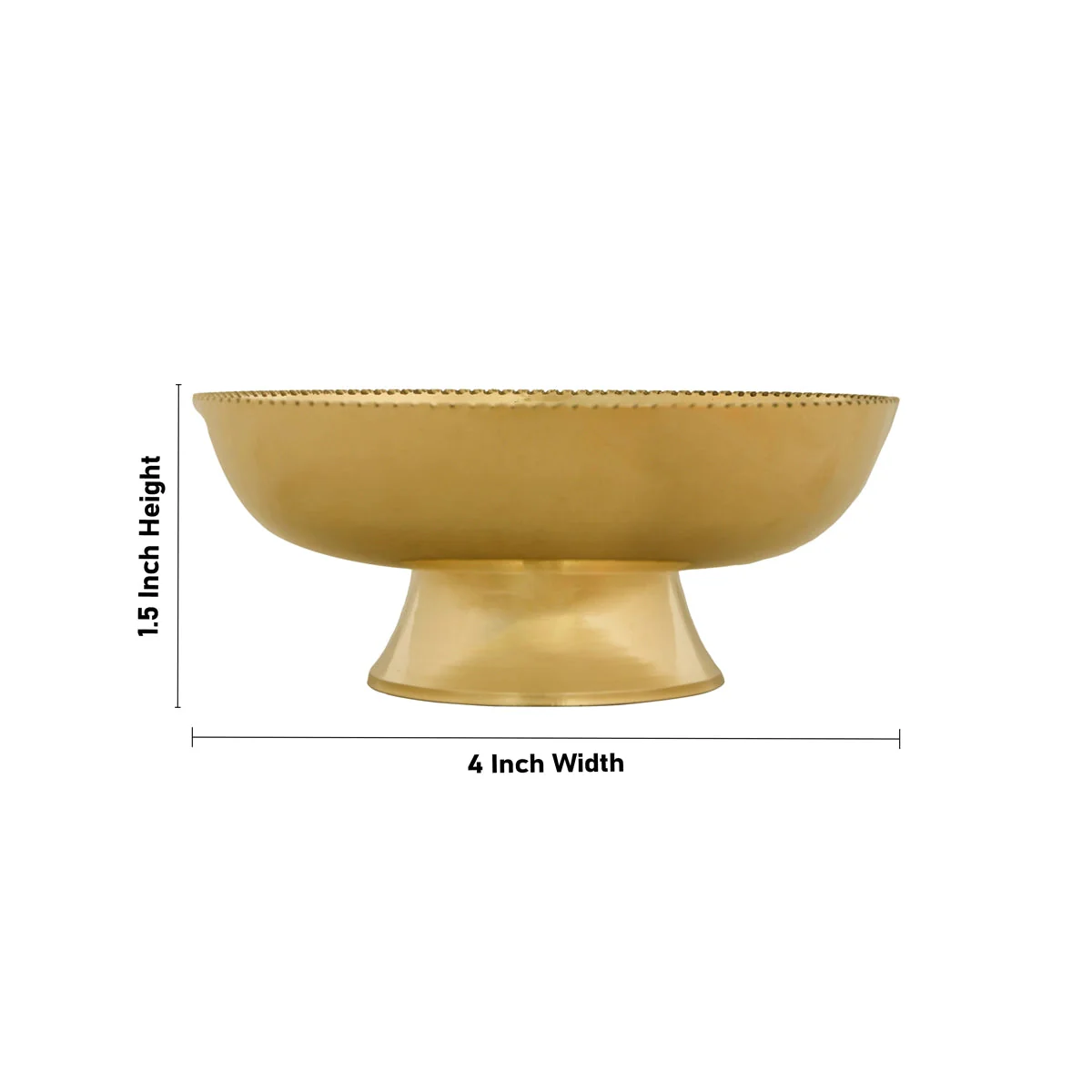 Brass Bowl With Base - 1.5 X 4 Inches | Pooja Cup/ Brass Ritual Bowl/ Small Bowl For Temple - Image 3