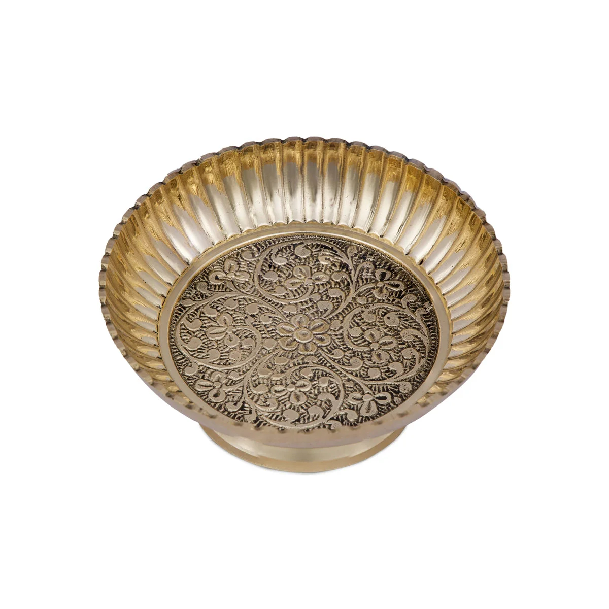 Brass Bowl With Base - 1.75 x 4.25 Inches | Phaldar Design Brass Cup/ Pooja Cup for Home - Image 2