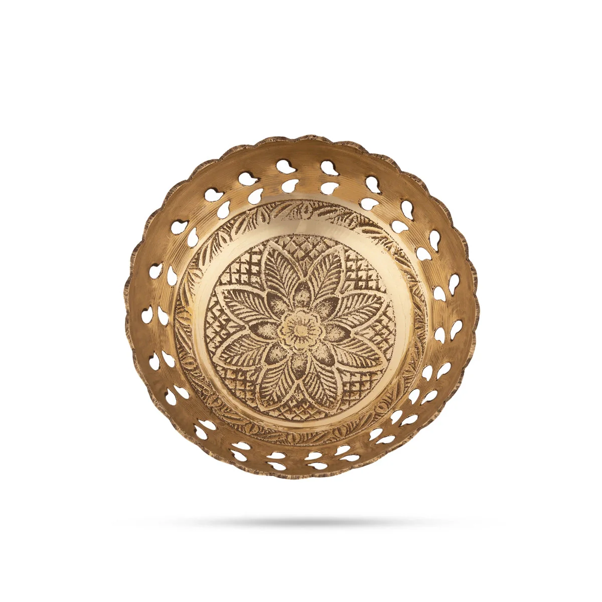 Brass Bowl With Base - 1.75 x 4 Inches | Pooja Cup/ Brass Katora/ Pooja Bowl for Home - Image 3