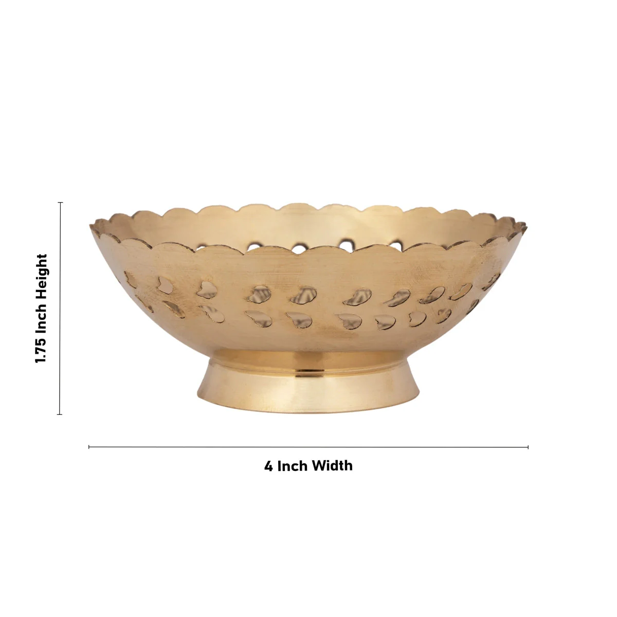 Brass Bowl With Base - 1.75 x 4 Inches | Pooja Cup/ Brass Katora/ Pooja Bowl for Home - Image 4
