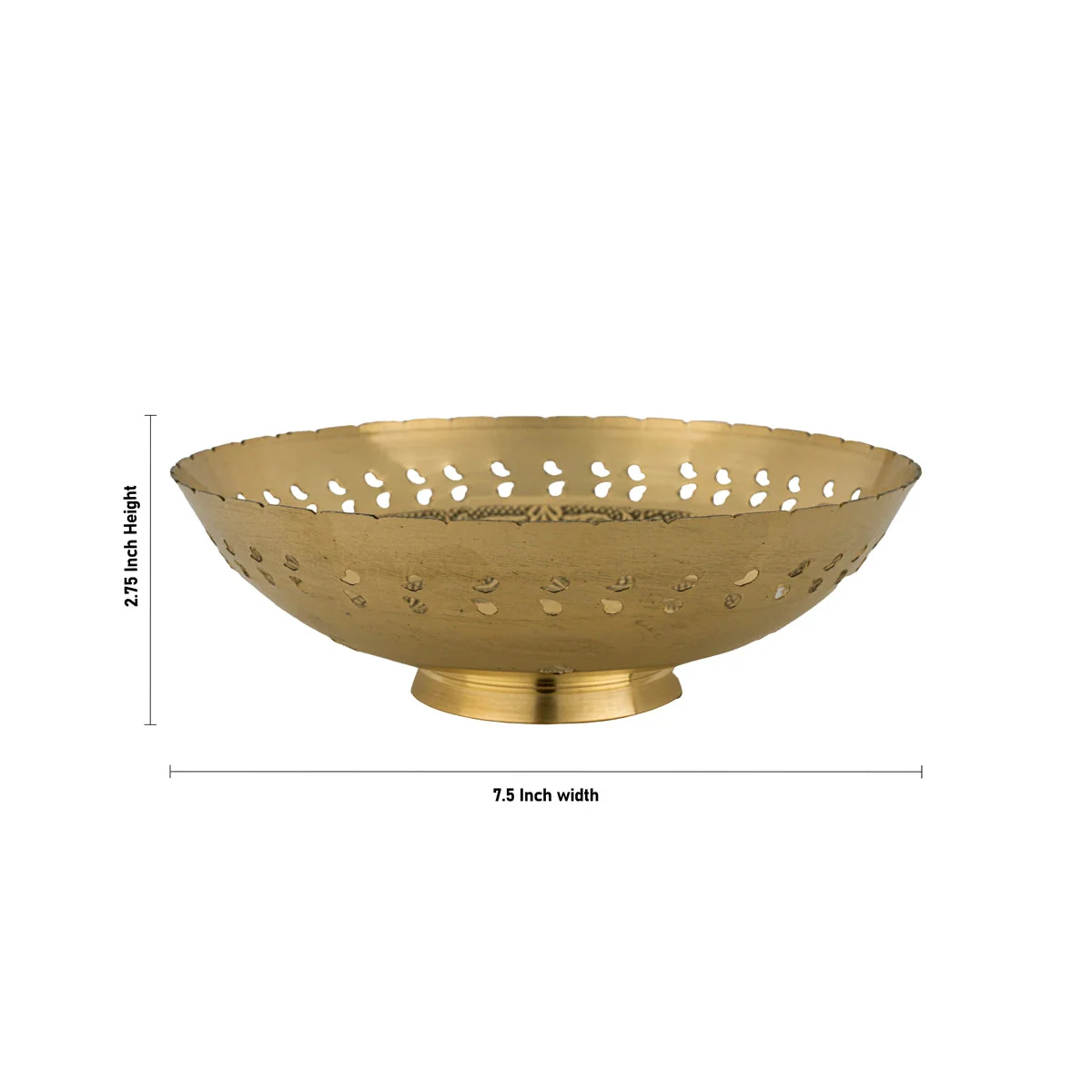 Brass Bowl With Base - 2.75 x 7.5 Inches | Pooja Cup/ Pooja Bowl/ Brass Katora for Home - Image 4