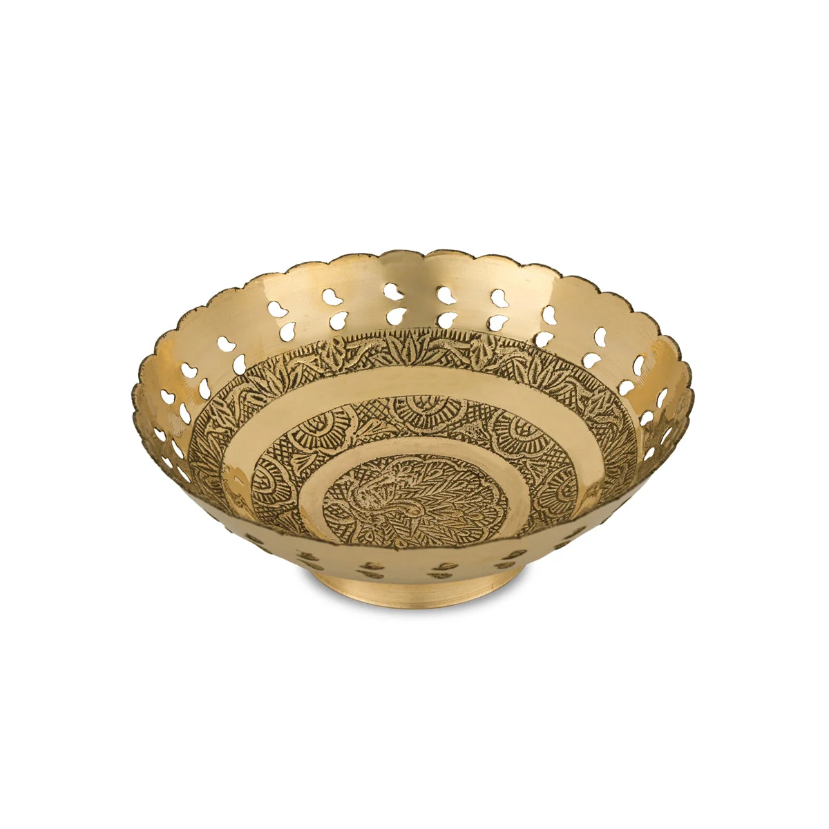 Brass Bowl With Base - 2 x 5.75 Inches | Pooja Cup/ Brass Katora/ Pooja Bowl for Home - Image 2