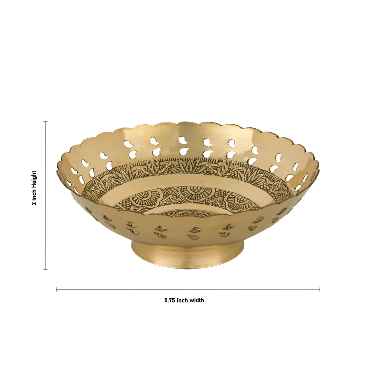 Brass Bowl With Base - 2 x 5.75 Inches | Pooja Cup/ Brass Katora/ Pooja Bowl for Home - Image 4