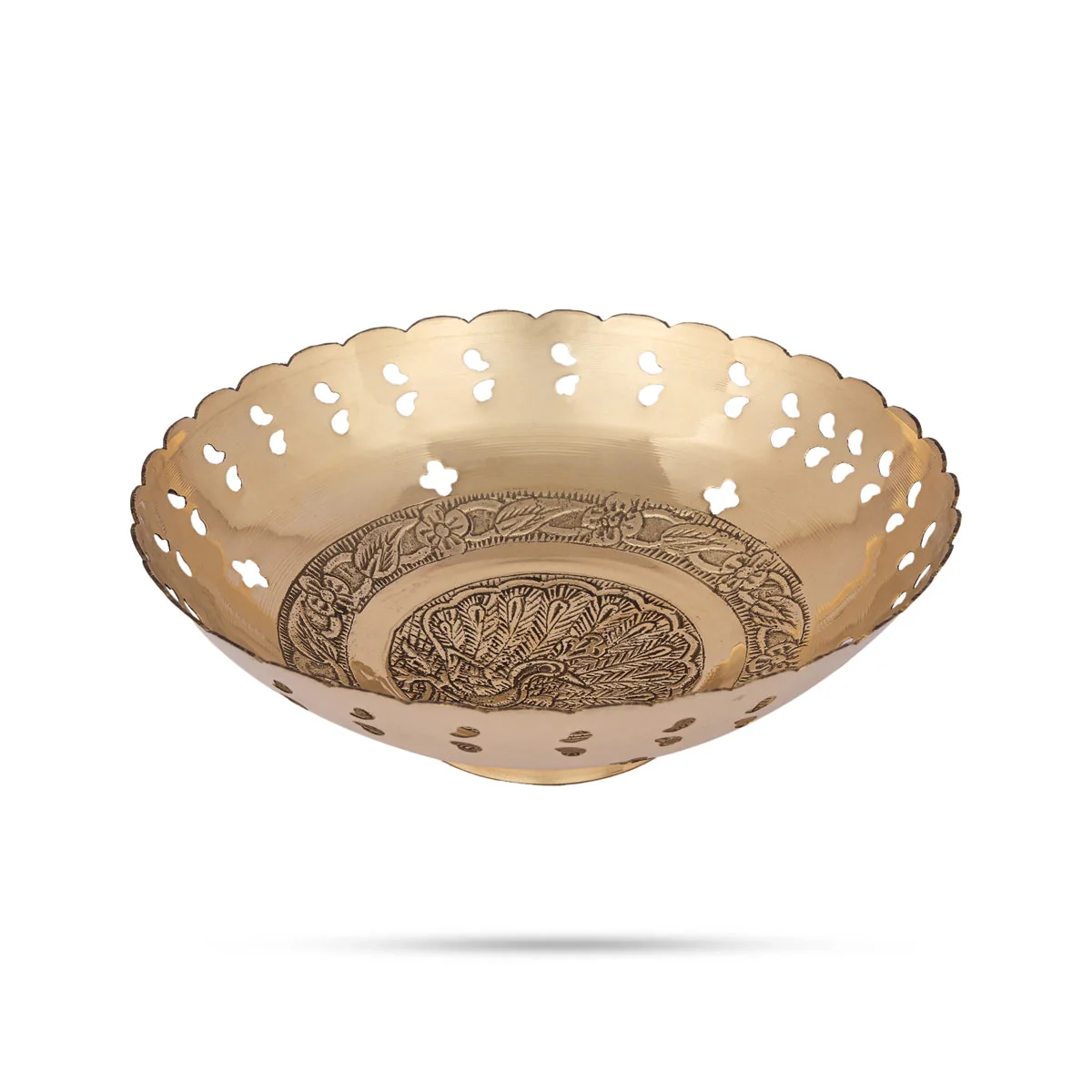 Brass Bowl With Base - 2 x 6.5 Inches | Pooja Cup/ Pooja Bowl/ Brass Katora for Home - Image 2