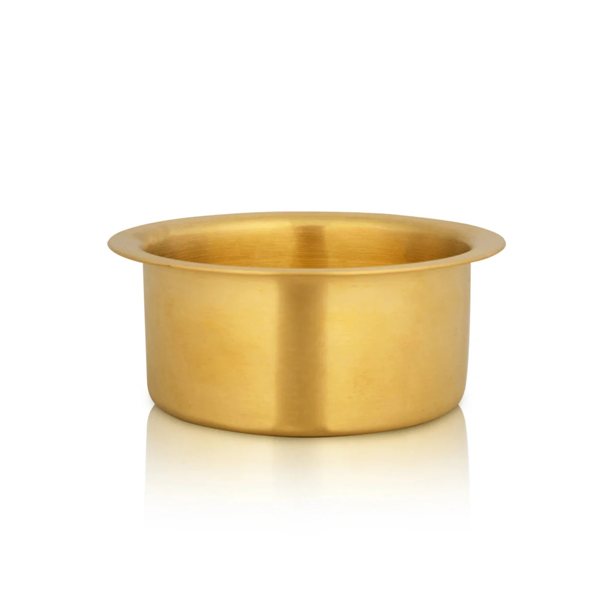 Brass Coffee Dabara Set - 3 x 4 Inches | Mat Finish Coffee Dabra Set/ Brass Davara Tumbler for Home - Image 2