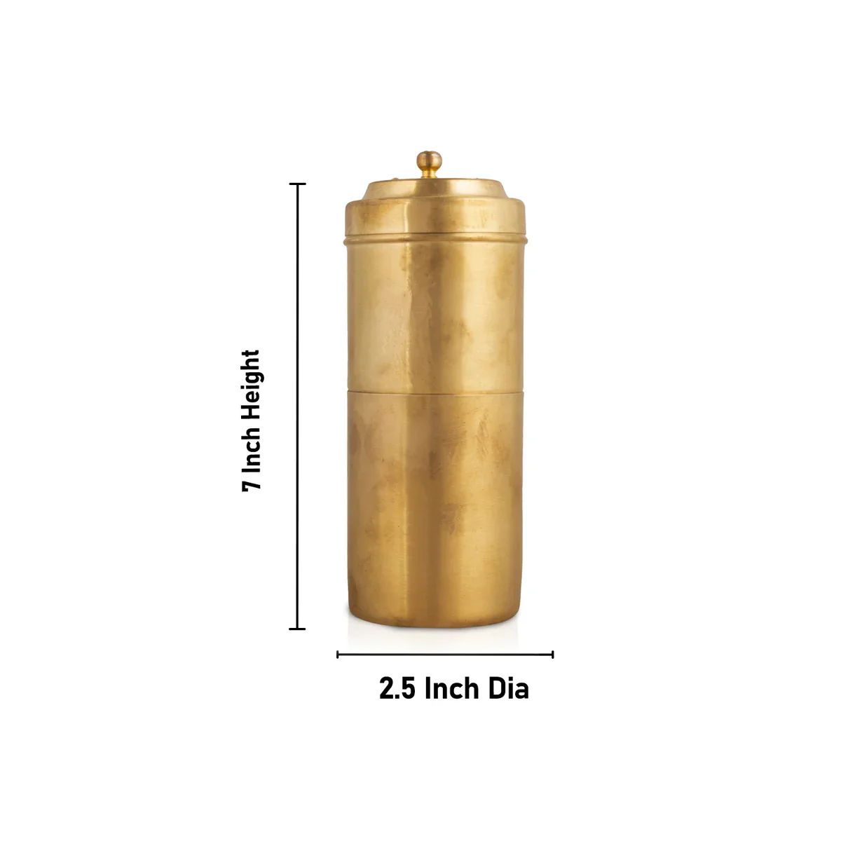Brass Coffee Filter - 7 x 2.5 Inches | Brass Filter Coffee Maker for Home/ 285 Gms Approx - Image 8