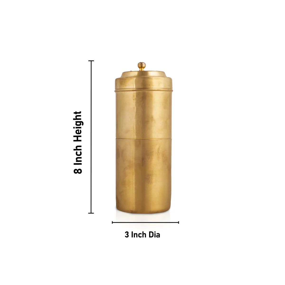 Brass Coffee Filter - 8 x 3 Inches | Brass Filter Coffee Maker for Home/ 410 Gms Approx - Image 8