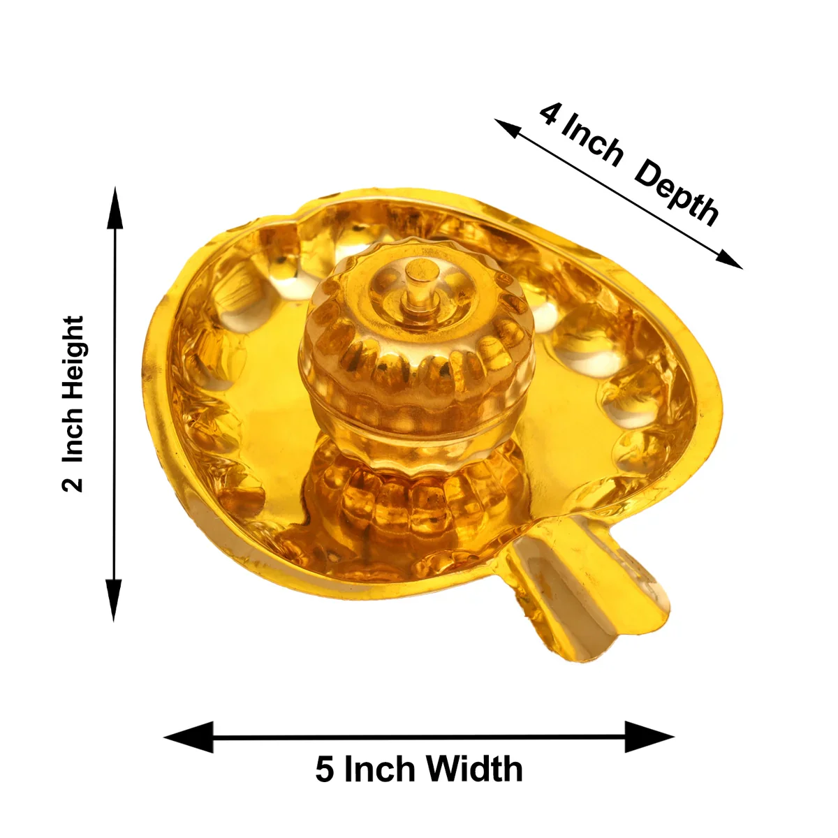 Brass Cup - 2 x 5 Inches | Apple Shape Brass Cup/ Brass Bowl for Pooja - Image 2