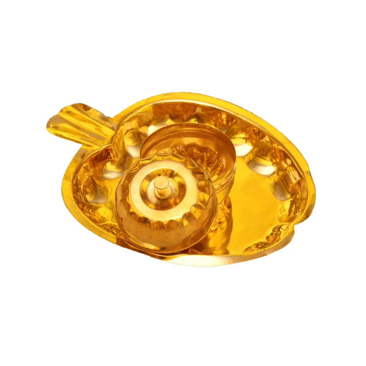 Brass Cup - 2 x 5 Inches | Apple Shape Brass Cup/ Brass Bowl for Pooja - Image 3
