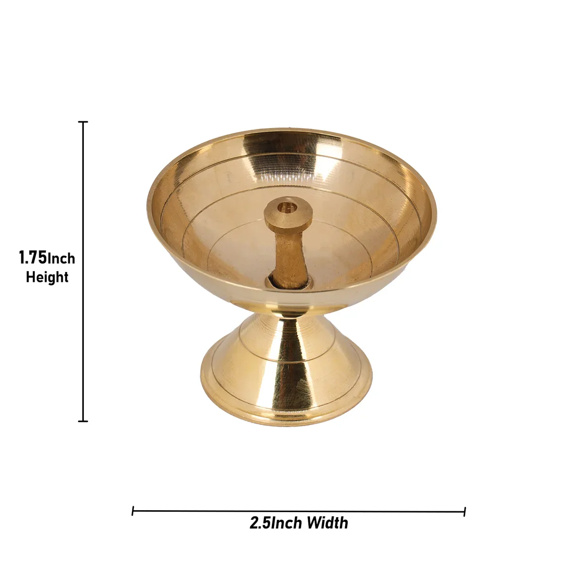 Brass Deep - 1.75 x 2.5 Inches | Nanda Diya/ Brass Lamp/ Vilakku for Home/ 50 Gms Approx - Image 3