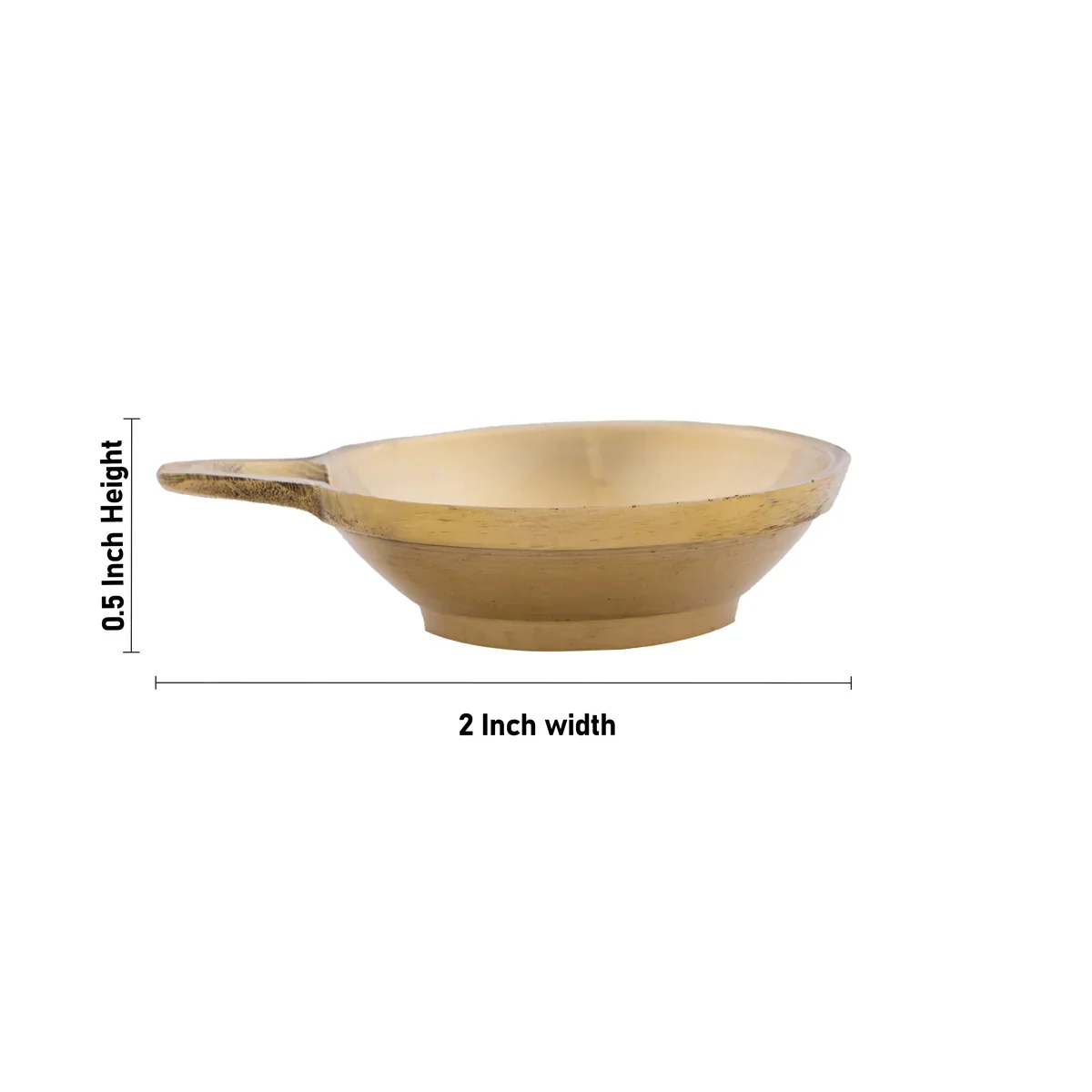 Brass Diya - 0.5 x 2 Inches | Kartik Lamp/ Agal Vilakku/ Kodia Deep for Pooja/ 35 Gms Approx - Image 3