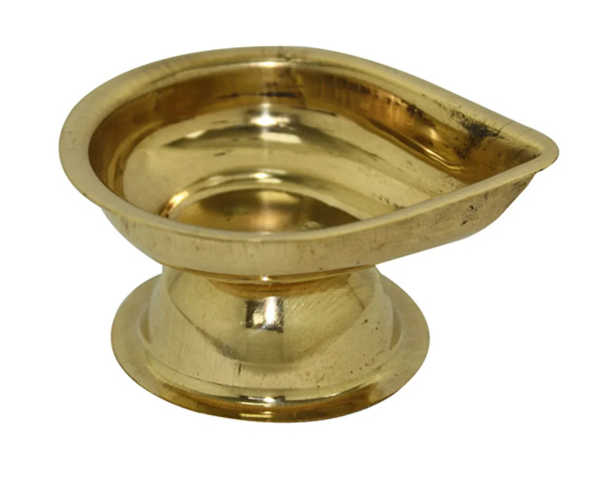 Brass Diya - 1 x 1.75 Inches | Kartik Lamp/ Agal Vilakku/ One Mukh Deep for Pooja/ 240 Gms Approx - Image 2