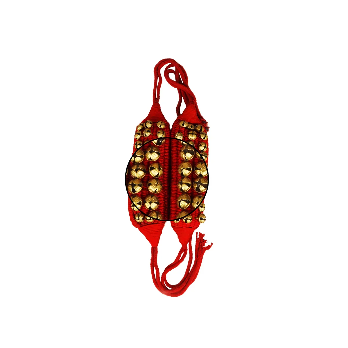 Brass Ghungroo - 10 x 2.5 Inches | Dance Salangai/ Bharatanatyam Salangai/ 3 Line Anklet for Dance - Image 3