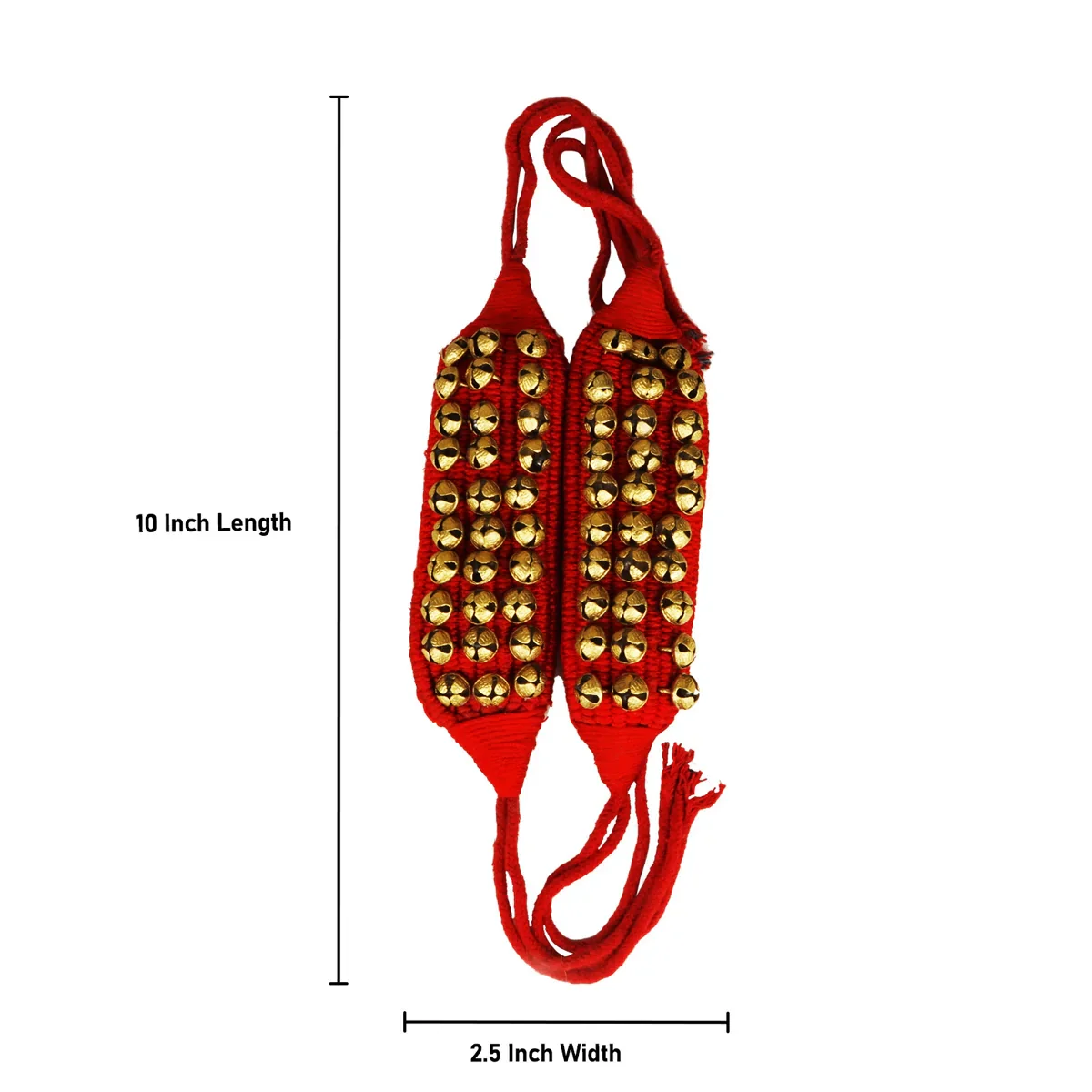 Brass Ghungroo - 10 x 2.5 Inches | Dance Salangai/ Bharatanatyam Salangai/ 3 Line Anklet for Dance - Image 4