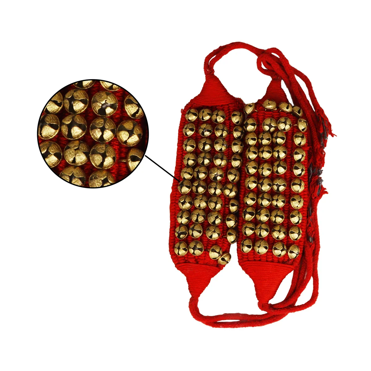 Brass Ghungroo - 10 x 3 Inches | Dance Salangai/ Bharatanatyam Salangai/ 4 Line Anklet for Dance - Image 3