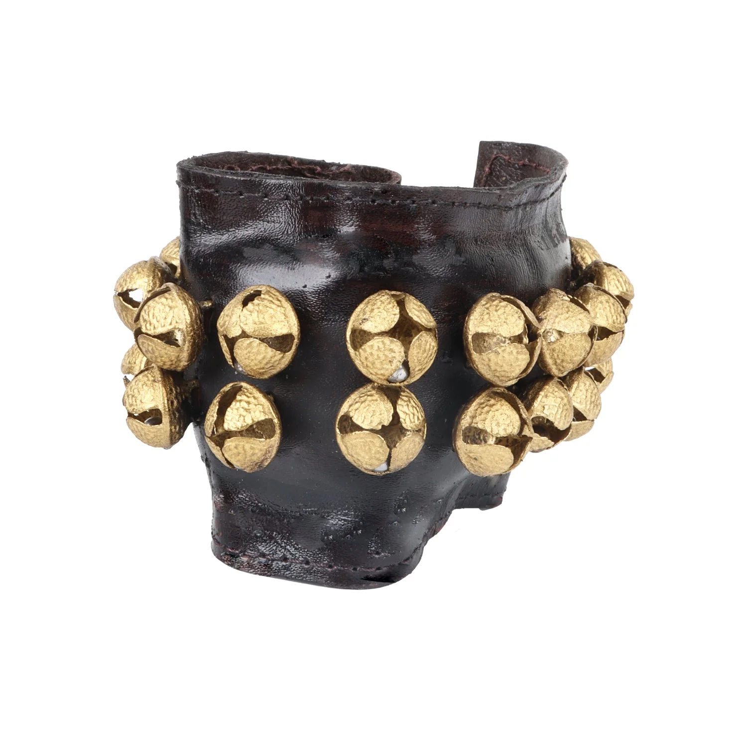Brass Ghungroo- 9 X 3 Inches | 2 Line Dance Salangai/Leather Bharatanatyam Salangai/Ghungru For Classical Dance - Image 2