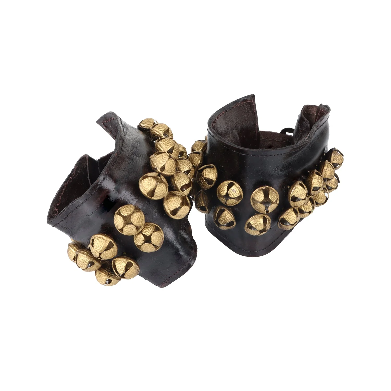 Brass Ghungroo- 9 X 3 Inches | 2 Line Dance Salangai/Leather Bharatanatyam Salangai/Ghungru For Classical Dance - Image 3