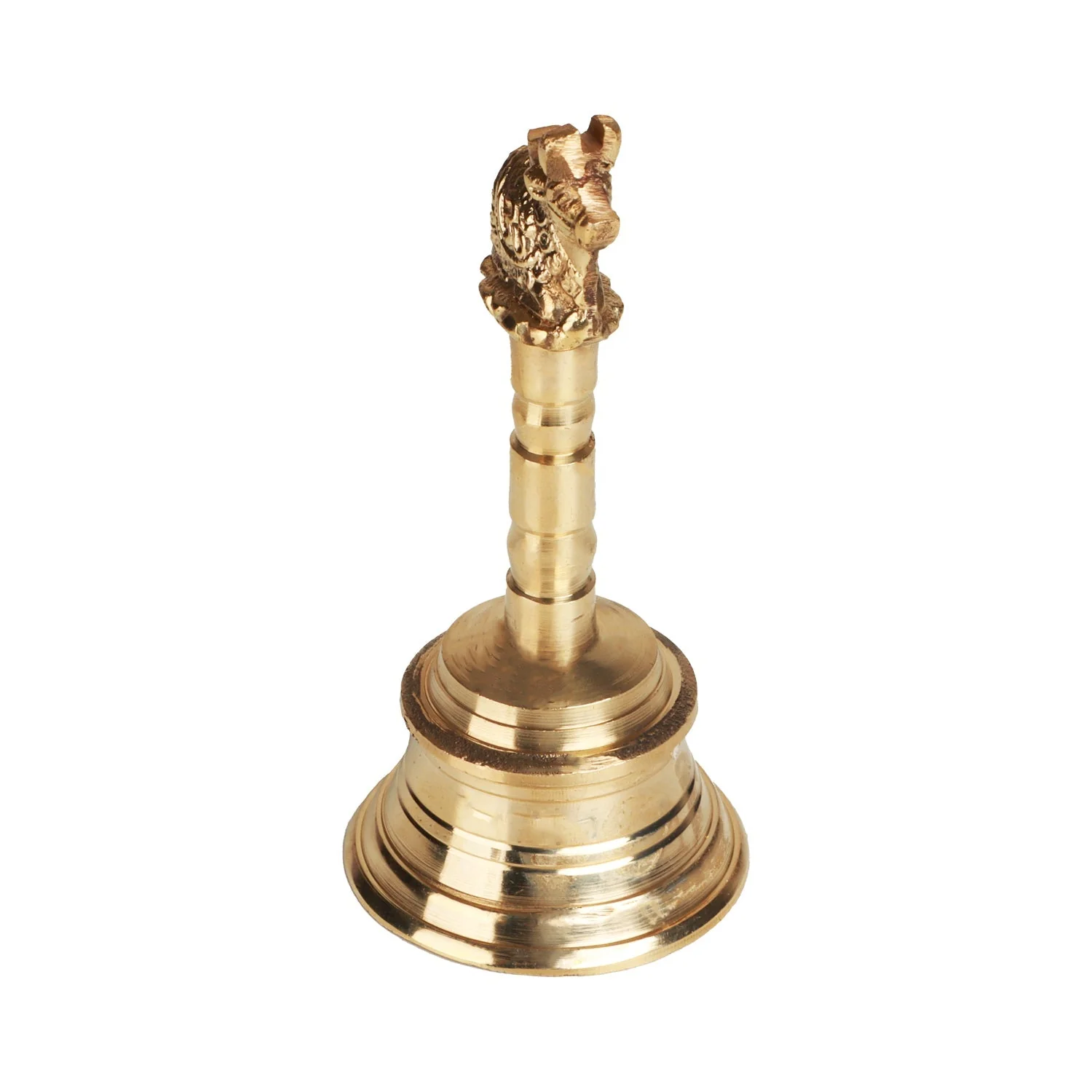 Brass Hand Bell - 4.5 Inches | Nandi Handle Ghanti for Pooja/ 180 Gms Approx - Image 4