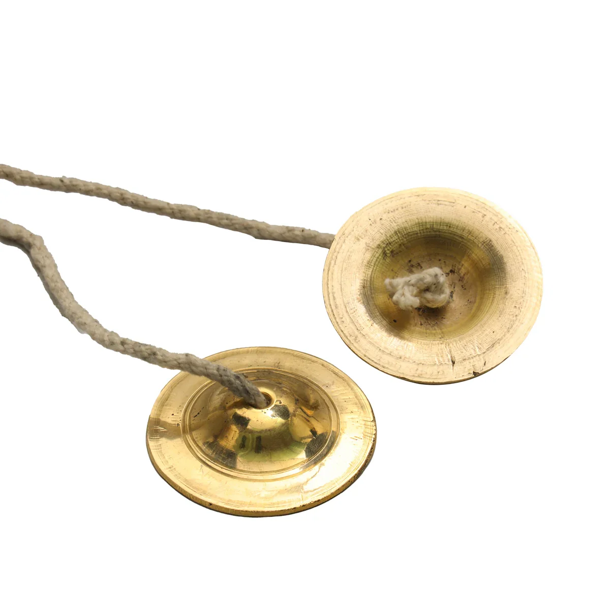 Brass Hand Cymbals - 0.5 x 3 Inches | Manjira Taal/ Talam With Rope Bhajan/ Jalra for Kirtan/ 195 Gms Approx - Image 3