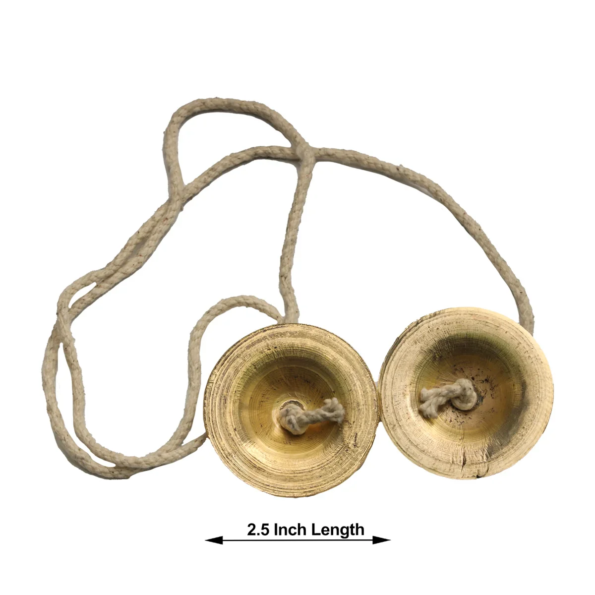 Brass Hand Cymbals - 2.5 Inches | Manjira Taal/ Talam with Rope Bhajan/ Jalra for Kirtan/ 115 Gms - Image 4
