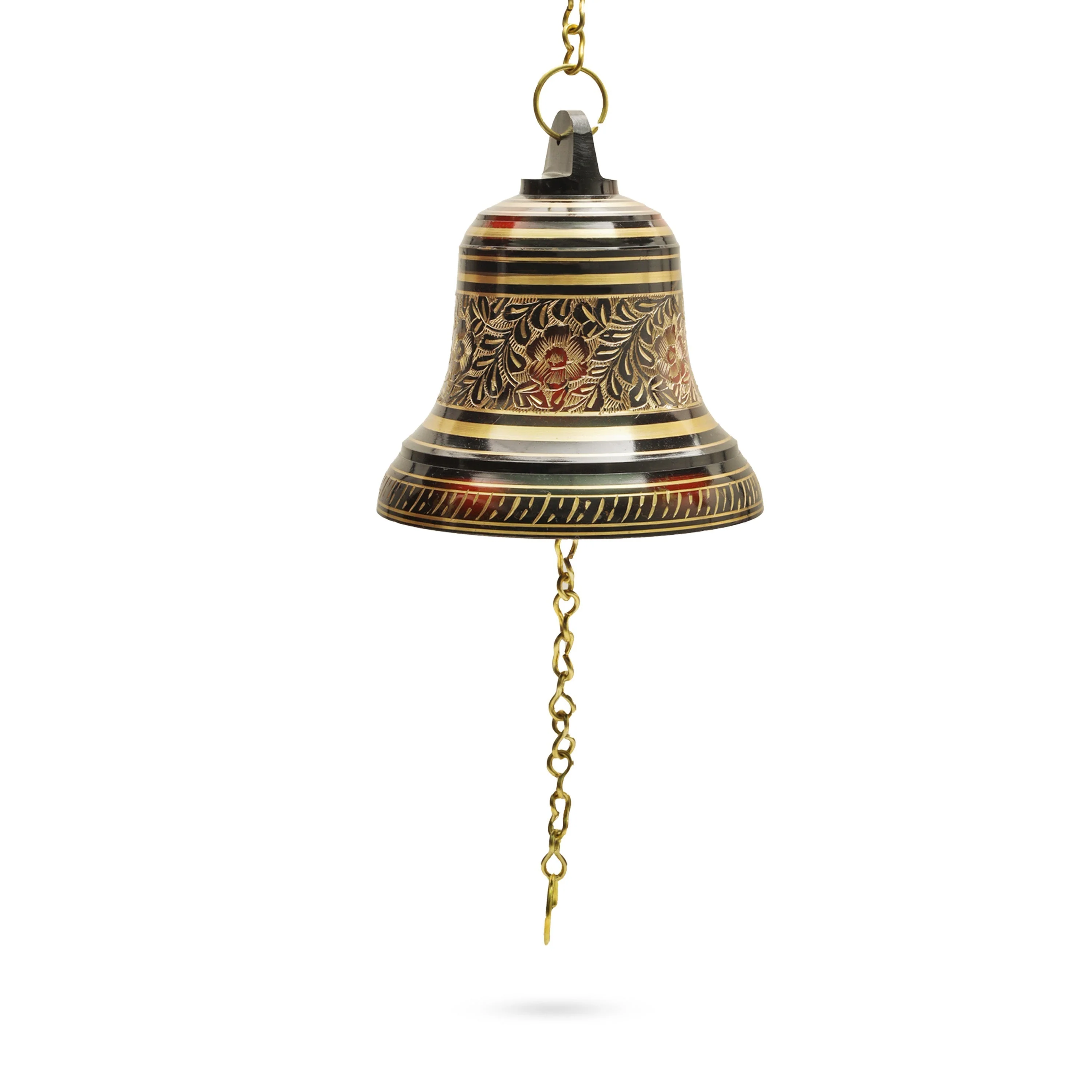 Brass Hanging Bell With Chain - 7.5 Inches | Pooja Bell/ Hanging Bell for Temple - Image 6