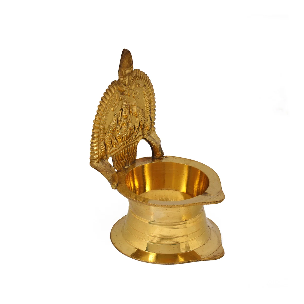 Kamakshi Deepam - 4 x 2.5 Inches | Brass Lamp/ Kamatchi Vilakku/ Kamakshi Vilakku for Pooja - Image 3