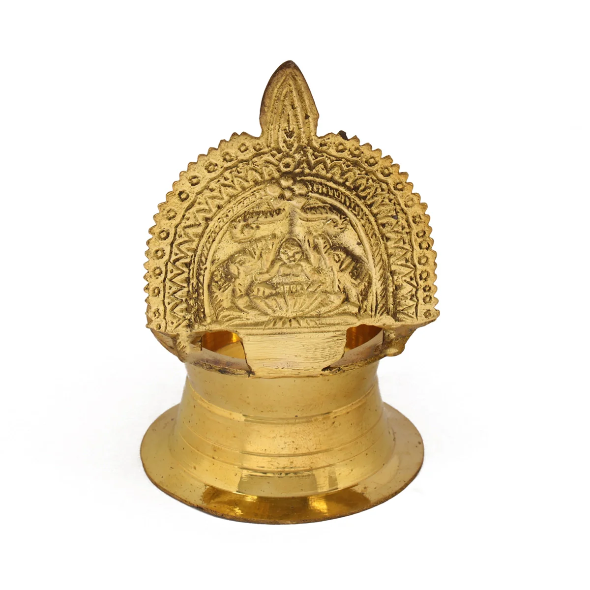 Kamakshi Deepam - 4 x 2.5 Inches | Brass Lamp/ Kamatchi Vilakku/ Kamakshi Vilakku for Pooja - Image 4