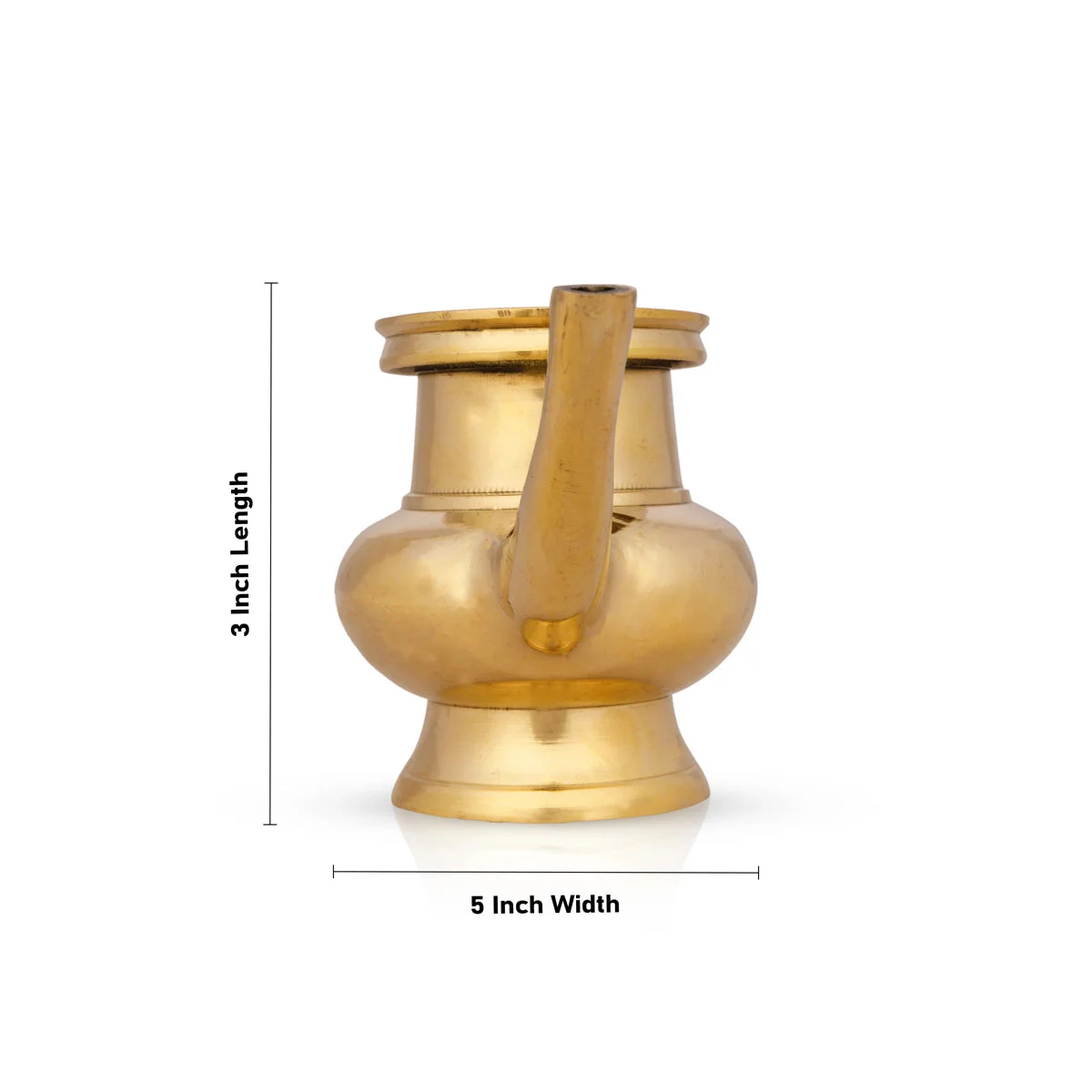 Brass Kindi - 3 x 5 Inches | Brass Kalash/ Brass Kamandalam for Pooja - Image 2