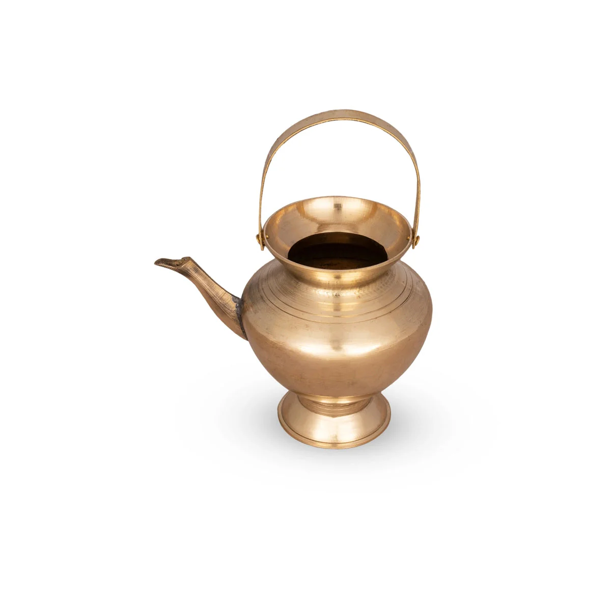 Brass Kindi With Handle - 3.5 x 4 Inches | Brass Kalash/ Brass Kamandalam for Pooja - Image 2