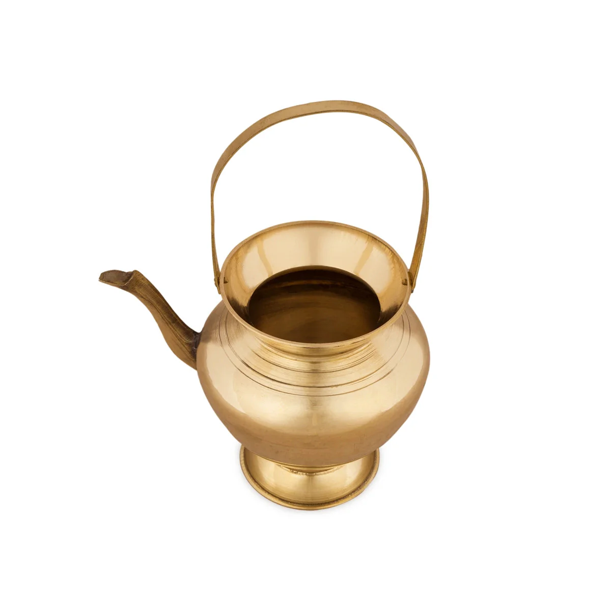 Brass Kindi With Handle - 4 x 4.5 Inches | Brass Kalash/ Brass Kamandalam for Pooja - Image 2
