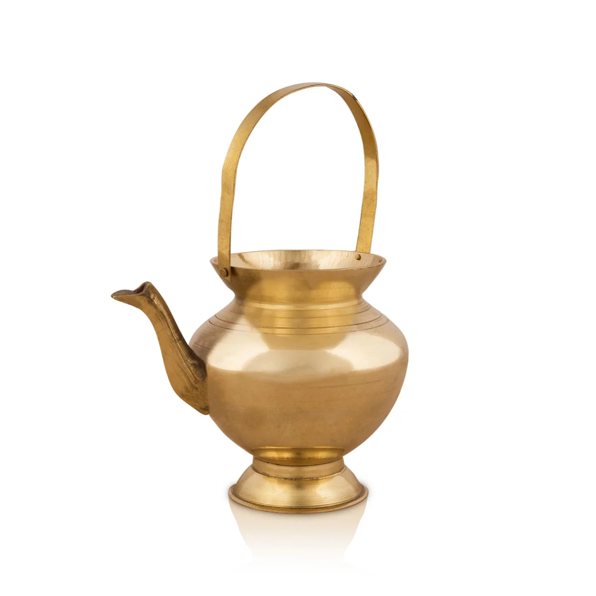 Brass Kindi With Handle - 4 x 4.75 Inches | Brass Kalash/ Brass Kamandalam for Pooja - Image 3