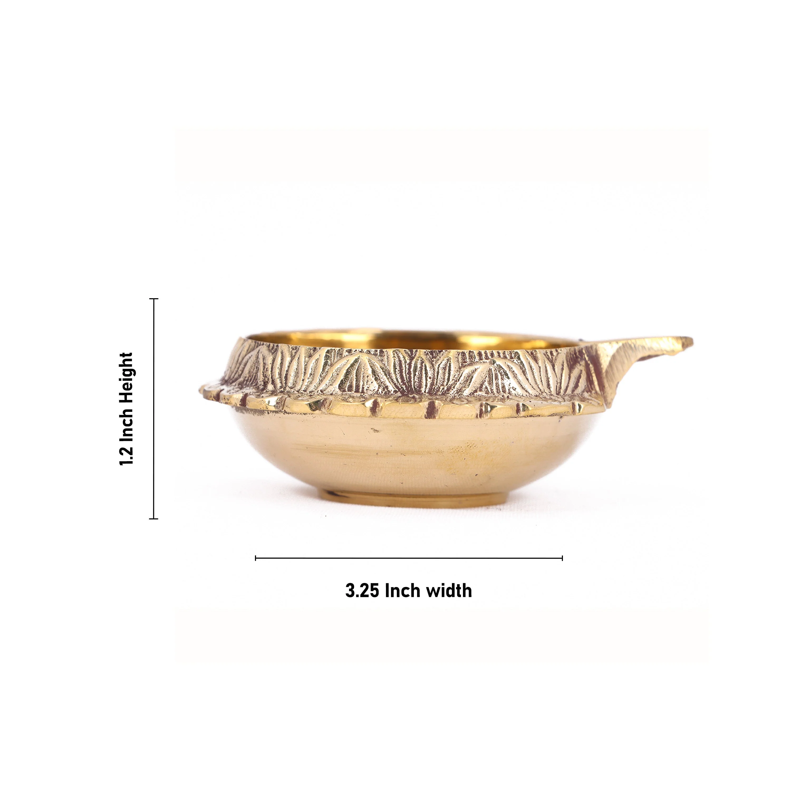 Brass Kuber Deep - 1.2 x 3.25 Inches | Brass Vilakku/ Kubera Deepam/ Kubera Lamp for Pooja/ 120 Gms Approx - Image 3
