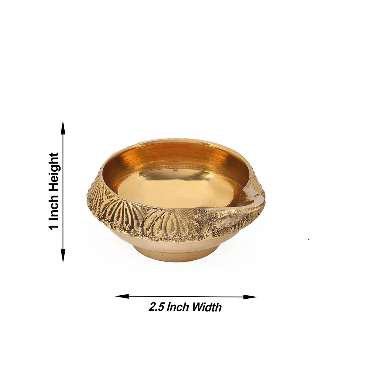 Brass Kuber Deep - 1 x 2.5 Inches | Brass Vilakku/ Kubera Deepam/ Kubera Lamp for Pooja/ 90 Gms Approx - Image 3