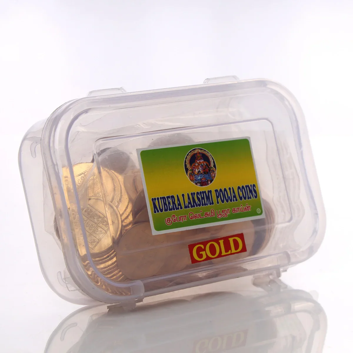 Lakshmi Kubera Coins | 108 Pcs/ Brass Lakshmi Coin Set/ Mahalalshmi Coins for Pooja - Image 3