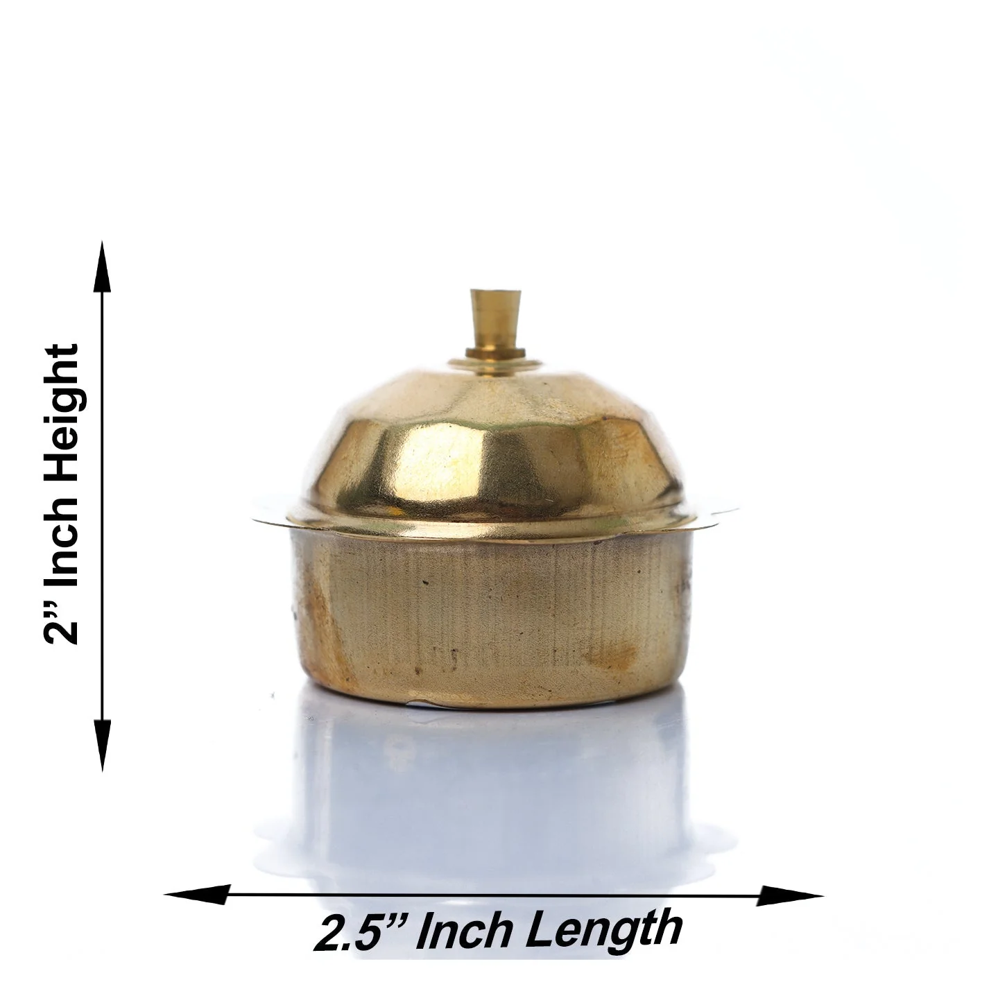 Brass Kumkum Box With Lid - 2 x 2.5 Inches | Sindoor Box/ Haldi Kumkum Holder/ Kumkum Bharani for Women - Image 2