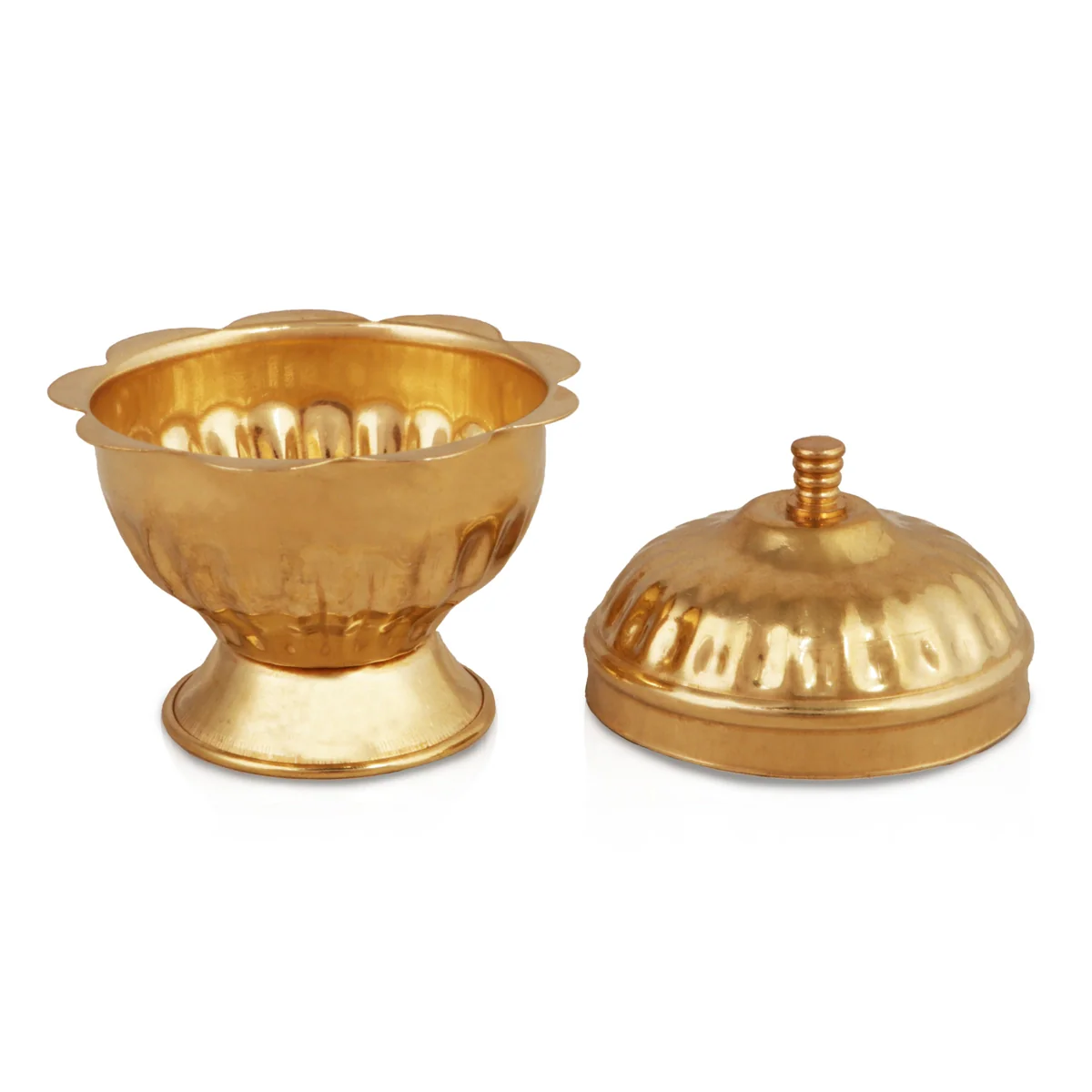 Brass Kumkum Pot - 2.5 x 2.25 Inches | Sindoor Pot/ Kumkum Bowl for Pooja/ 30 Gms Approx - Image 3