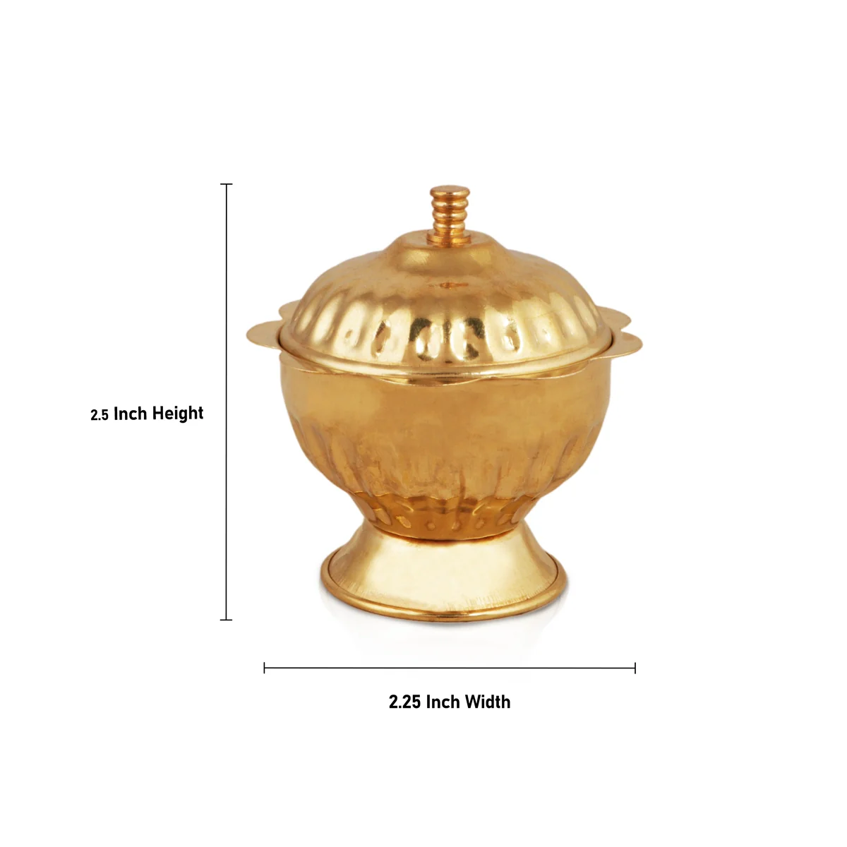 Brass Kumkum Pot - 2.5 x 2.25 Inches | Sindoor Pot/ Kumkum Bowl for Pooja/ 30 Gms Approx - Image 4