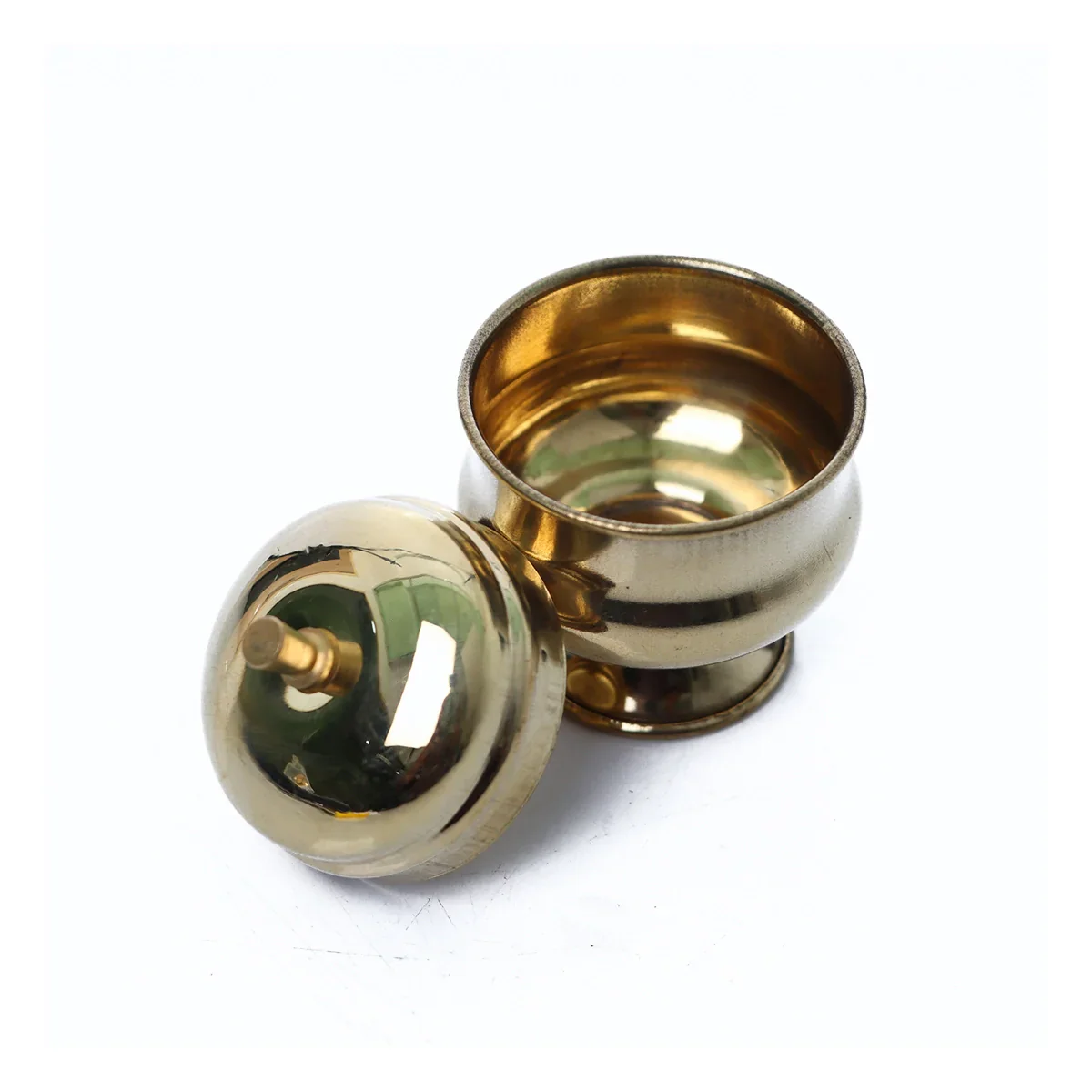 Brass Kumkum Pot - 2.8 x 1.5 Inches | Sindoor Pot/ Kumkum Bowl for Home - Image 3