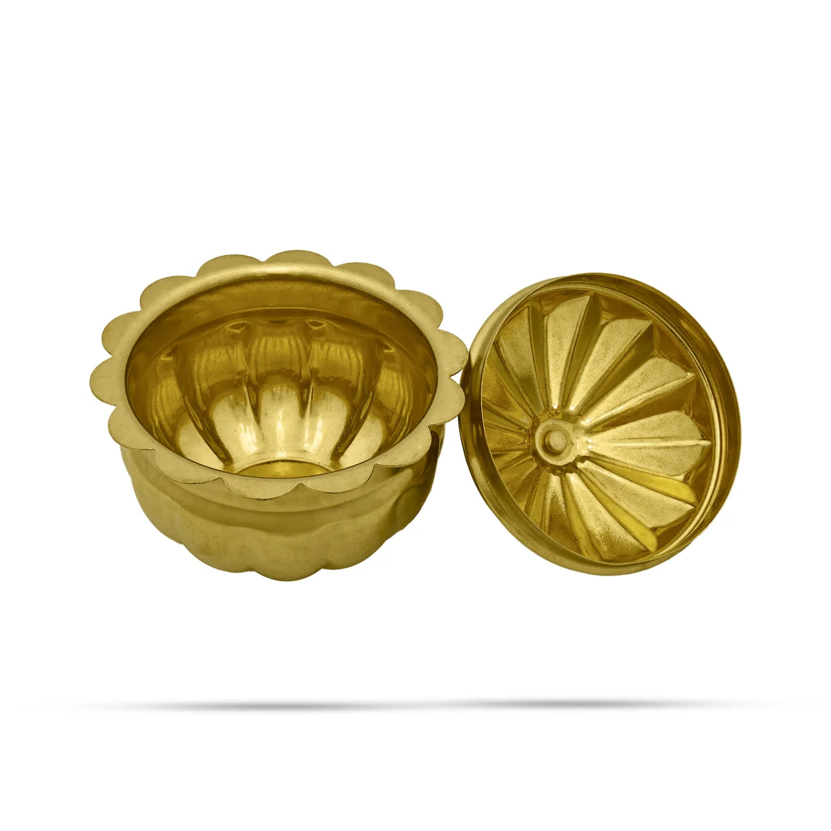 Brass Kumkum Pot - 3 x 2.5 Inches | Sindoor Pot/ Kumkum Bharani for Home/ 40 Gms Approx - Image 2