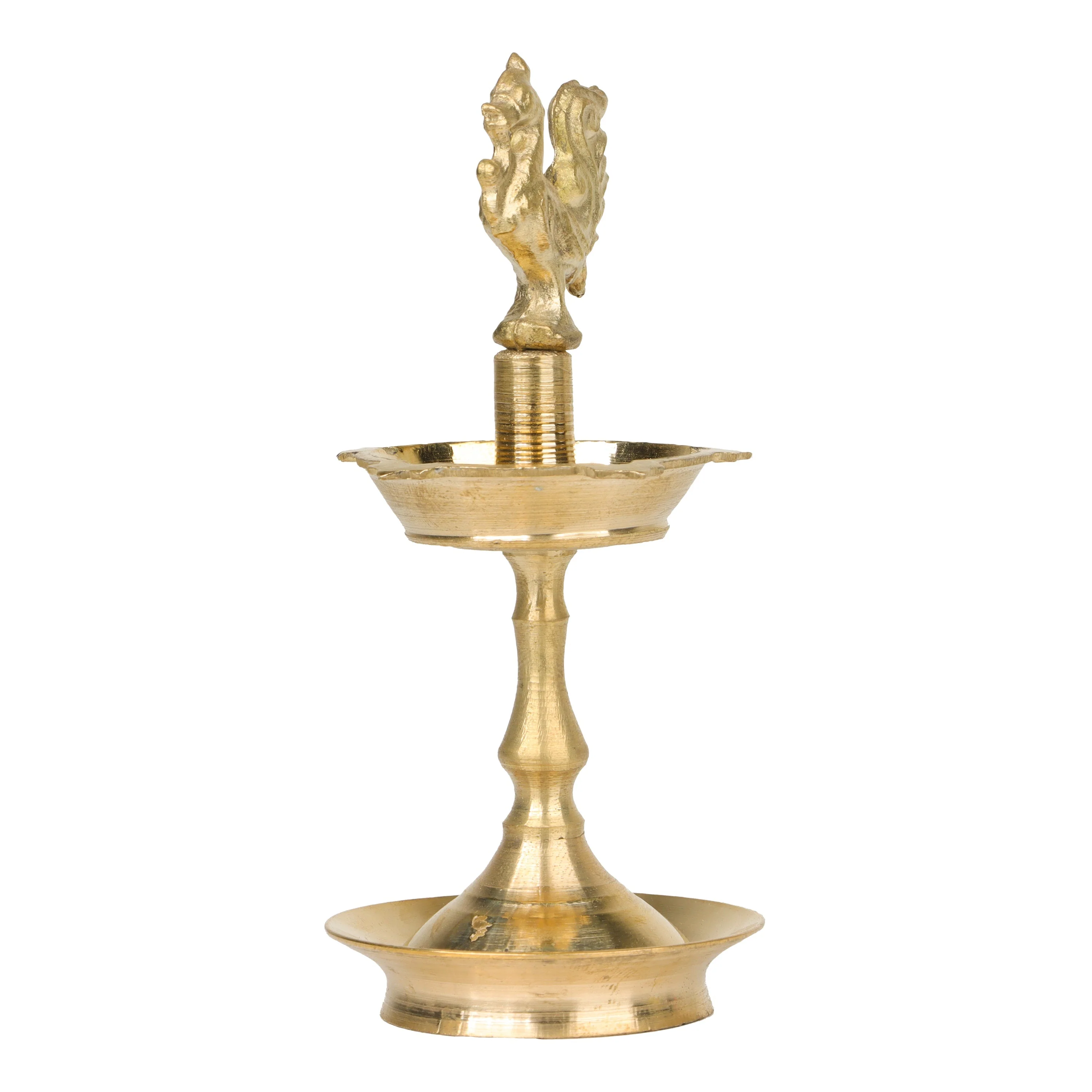 Brass Kuthu Vilakku - 5 Inches | Annam Design Deepam/ Brass Lamp/ Traditional Diya For Pooja - Image 2